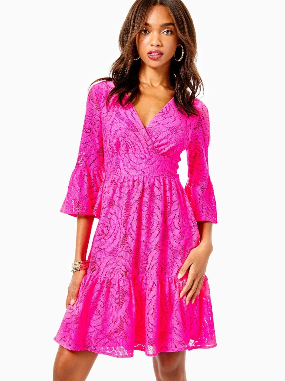 Lilly Pulitzer Cecelia Pink Tango Lace Dress 6